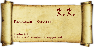 Kolcsár Kevin névjegykártya
