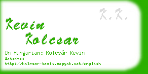 kevin kolcsar business card